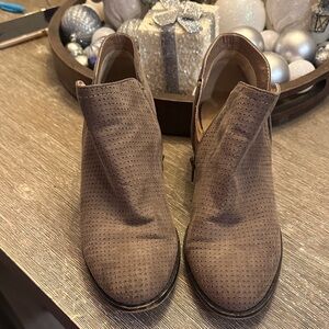 Life Stride Taupe Perforated Ankle Booties